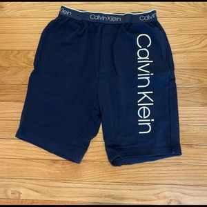Calvin Klein Men’s Small Navy Logo Lounge Sweat Shorts Elastic Waist